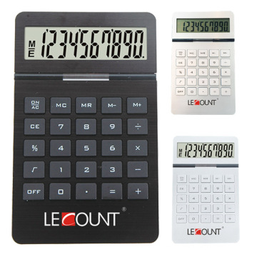 Calculadora de 10 dígitos de potencia dual con cubierta de aluminio y pantalla ajustable (LC277)